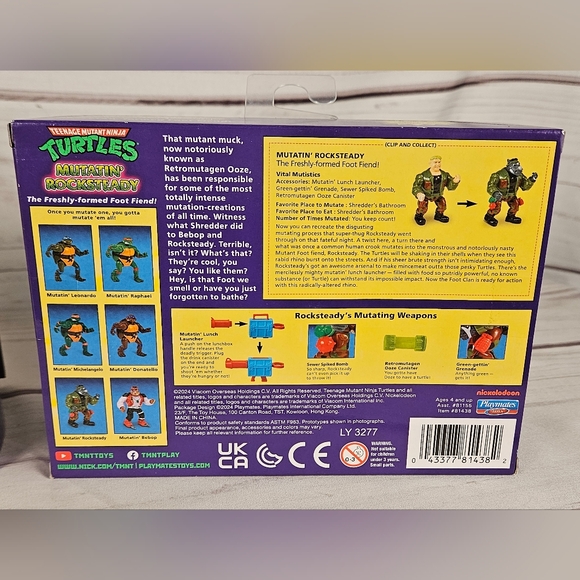 Teenage Mutant Ninja Turtles Mutant Leo, Mikey, and Rocksteady Action Figures - Picture 8 of 9